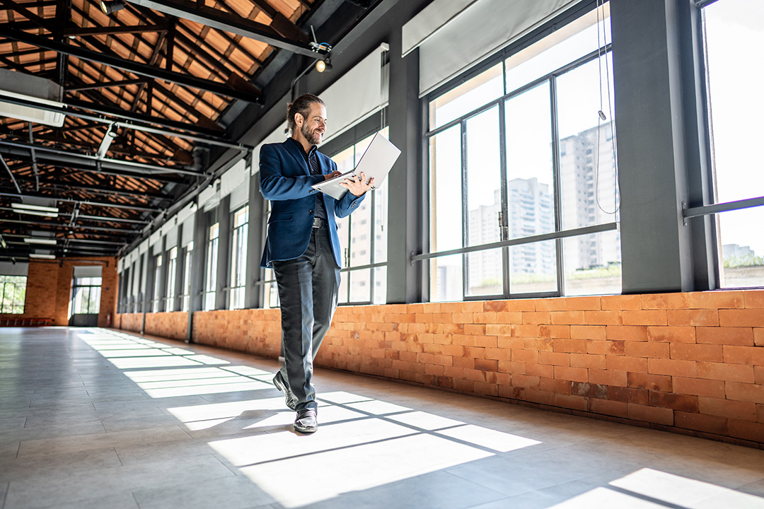 Professional woman working on laptop